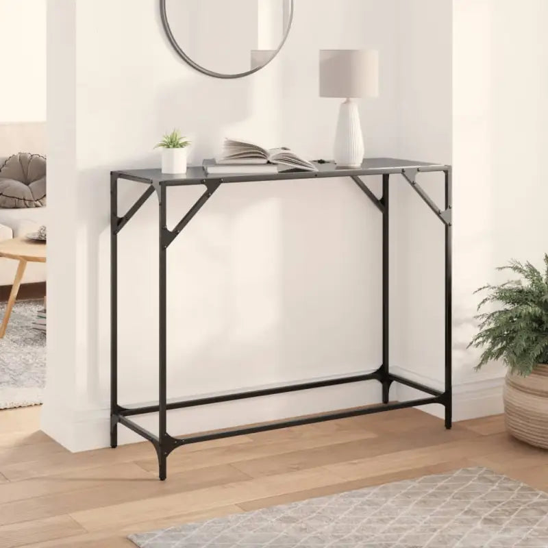Consoletafel met glazen blad voor functionaliteit en decoratie - Zwart / 98 x 35 x 81 cm / 1 - Consoletafels