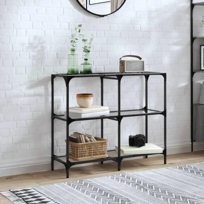 Consoletafel met glazen blad voor stijl en functionaliteit in je kamer - Doorzichtig / 98 x 30 x 81 cm / 1