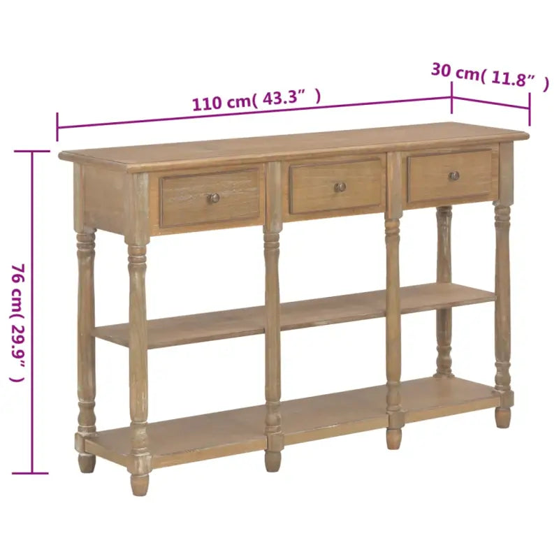 Consoletafel van bewerkt hout of massief grenenhout voor stijl en opbergruimte - Consoletafels