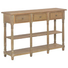 Consoletafel van bewerkt hout of massief grenenhout voor stijl en opbergruimte - Naturel / 1 - Consoletafels