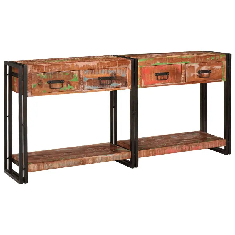 Consoletafels met gerecycled hout en metalen frame voor praktische stijl - Consoletafels