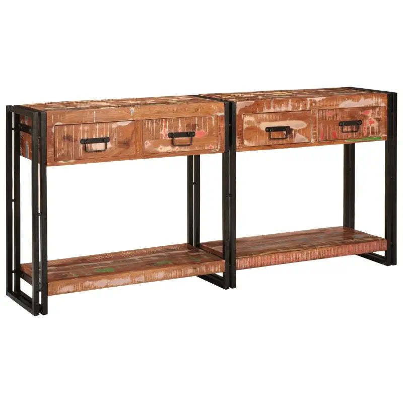 Consoletafels met gerecycled hout en metalen frame voor praktische stijl - Consoletafels