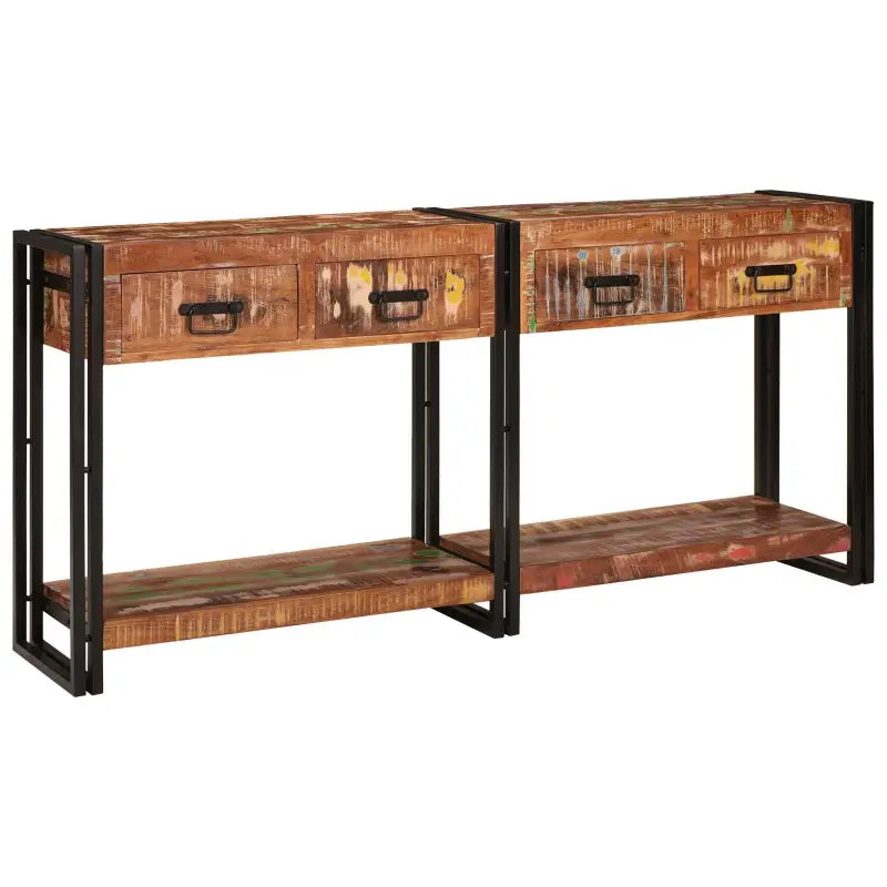 Consoletafels met gerecycled hout en metalen frame voor praktische stijl - Consoletafels