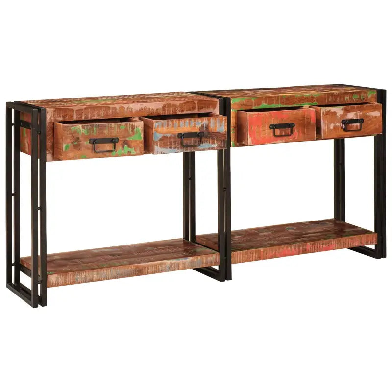 Consoletafels met gerecycled hout en metalen frame voor praktische stijl - Consoletafels