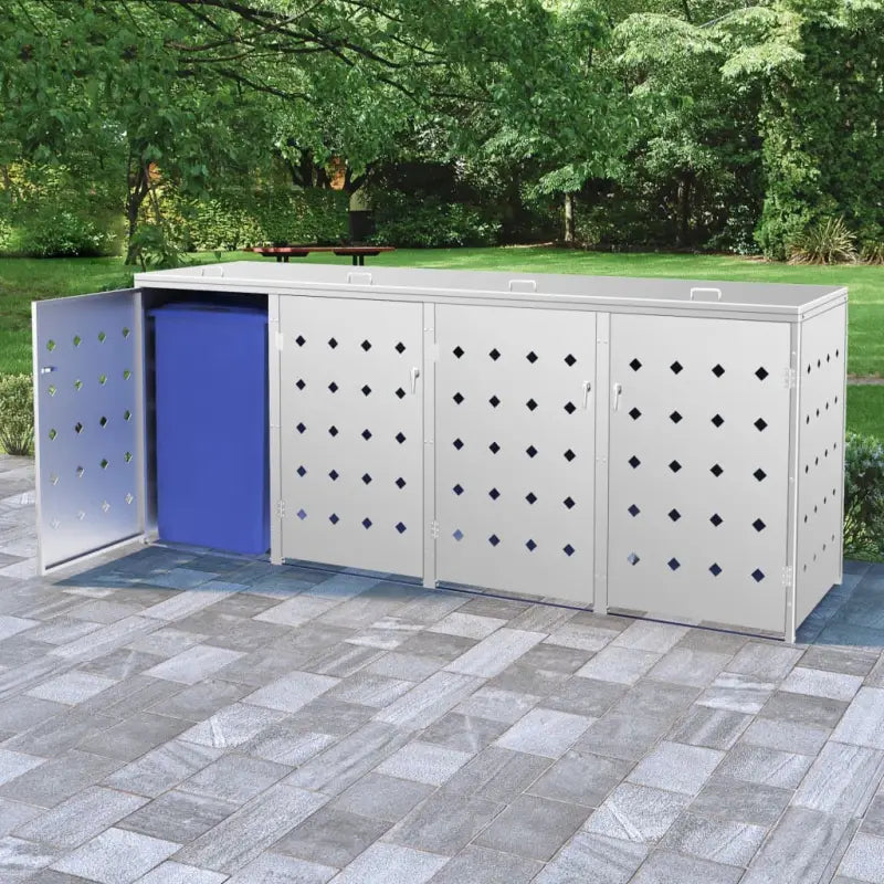 Containerberging voor afvalcontainer met handige ventilatieopeningen in roestvrij staal - Containerbergingen