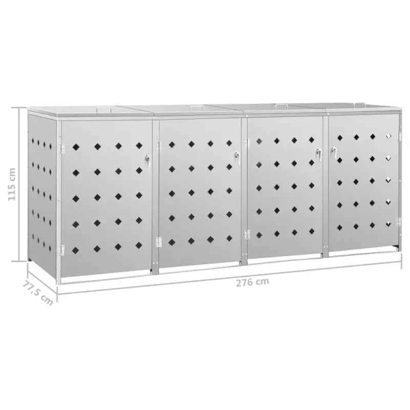 Containerberging voor afvalcontainer met handige ventilatieopeningen in roestvrij staal