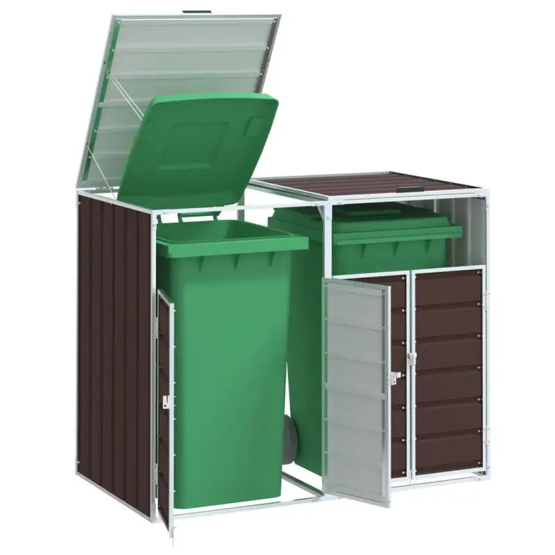 Containerberging voor een nette tuin en discreet vuilnisbakopslag - Bruin / 2 - Containerbergingen