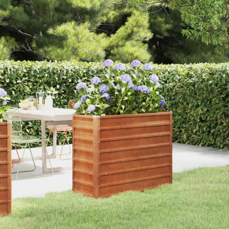 Cortenstalen plantenbak voor tuin en balkon - 100 x 40 x 77 cm / 1 - Bloempotten & plantenbakken