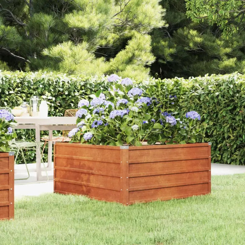 Cortenstalen plantenbak voor tuin en balkon - 100 x 100 x 45 cm / 1 - Bloempotten & plantenbakken