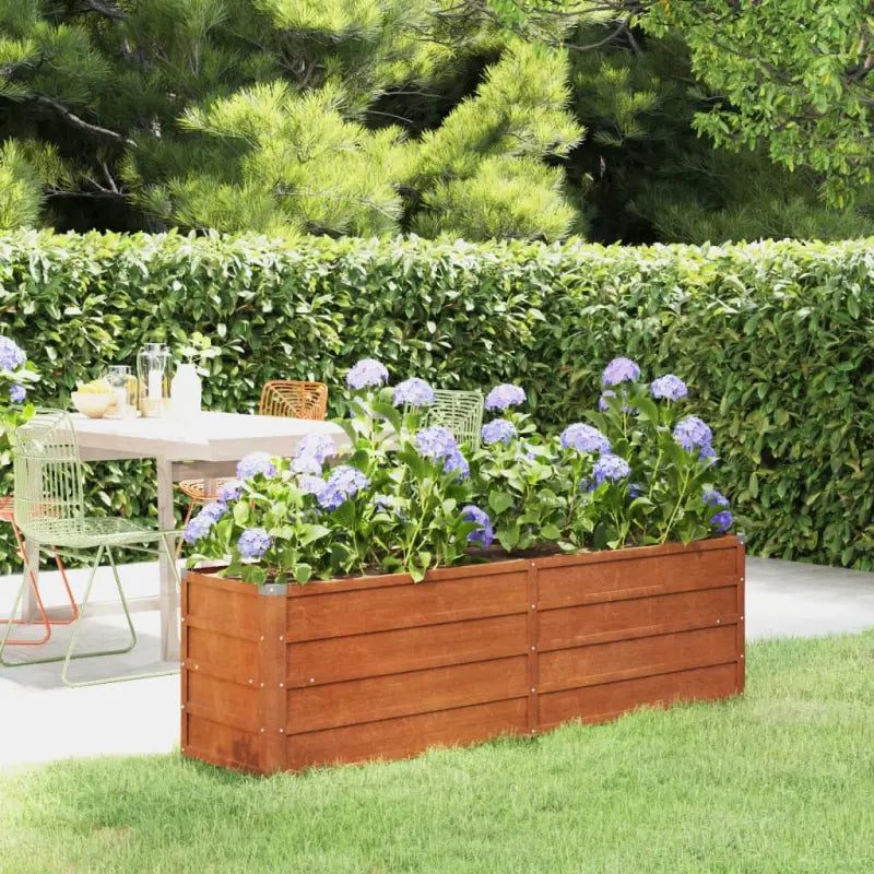 Cortenstalen plantenbak voor tuin en balkon - 160 x 40 x 45 cm / 1 - Bloempotten & plantenbakken