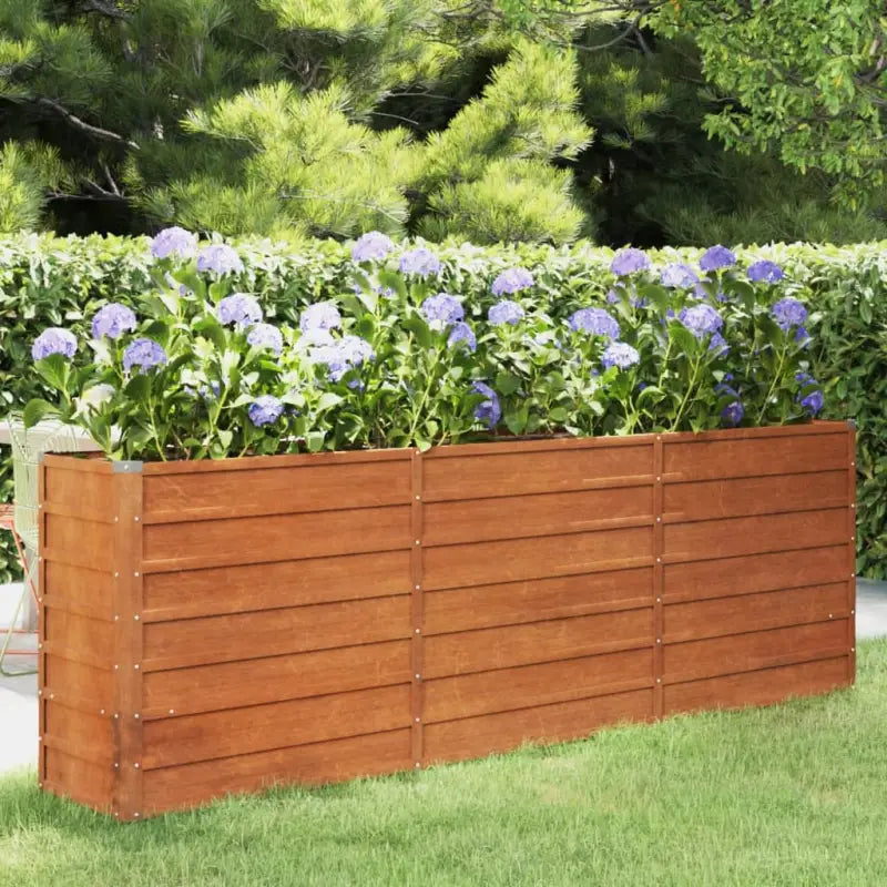 Cortenstalen plantenbak voor tuin en balkon - 240 x 40 x 77 cm / 1 - Bloempotten & plantenbakken