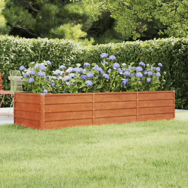 Cortenstalen plantenbak voor tuin en balkon - 240 x 80 x 45 cm / 1 - Bloempotten & plantenbakken
