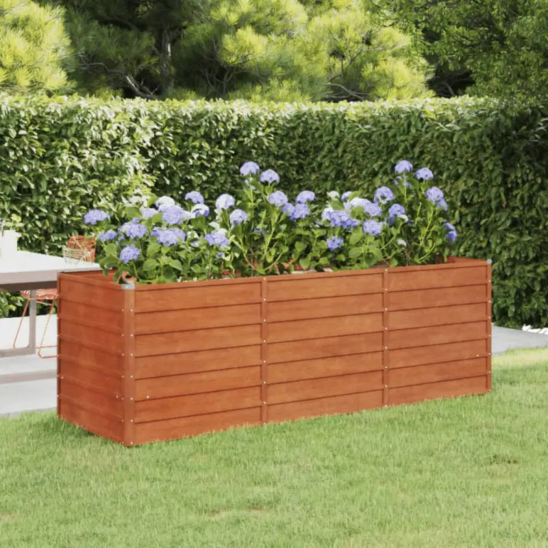 Cortenstalen plantenbak voor tuin en balkon - 240 x 80 x 77 cm / 1 - Bloempotten & plantenbakken