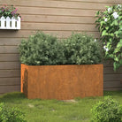 Cortenstalen plantenbakken voor tuin balkon en terras - Cortenstaal/Bruin / 62 x 30 x 29 cm / 1 - Bloempotten &