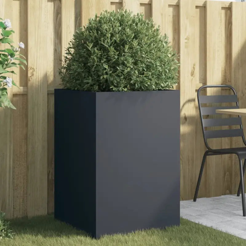 Cortenstalen plantenbakken voor tuin balkon en terras - Staal/Antracietkleurig / 52 x 48 x 75 cm / 1 - Bloempotten &