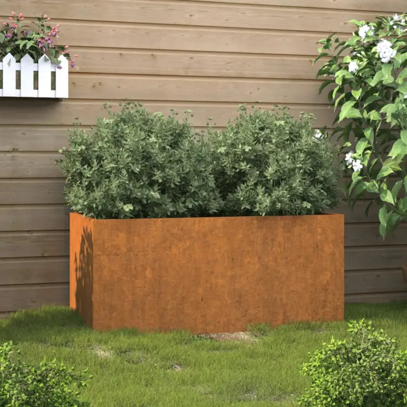 Cortenstalen plantenbakken voor tuin balkon en terras - Cortenstaal/Bruin / 62 x 40 x 39 cm / 1 - Bloempotten &