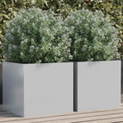 Cortenstalen plantenbakken voor tuin balkon en terras - Gegalvaniseerd staal/Grijs / 42 x 40 x 39 cm / 2 - Bloempotten