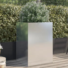 Cortenstalen plantenbakken voor tuin balkon en terras - Roestvrij staal/Lichtgrijs / 52 x 48 x 75 cm / 1 - Bloempotten
