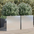 Cortenstalen plantenbakken voor tuin balkon en terras - Roestvrij staal/Lichtgrijs / 49 x 47 x 46 cm / 2 - Bloempotten