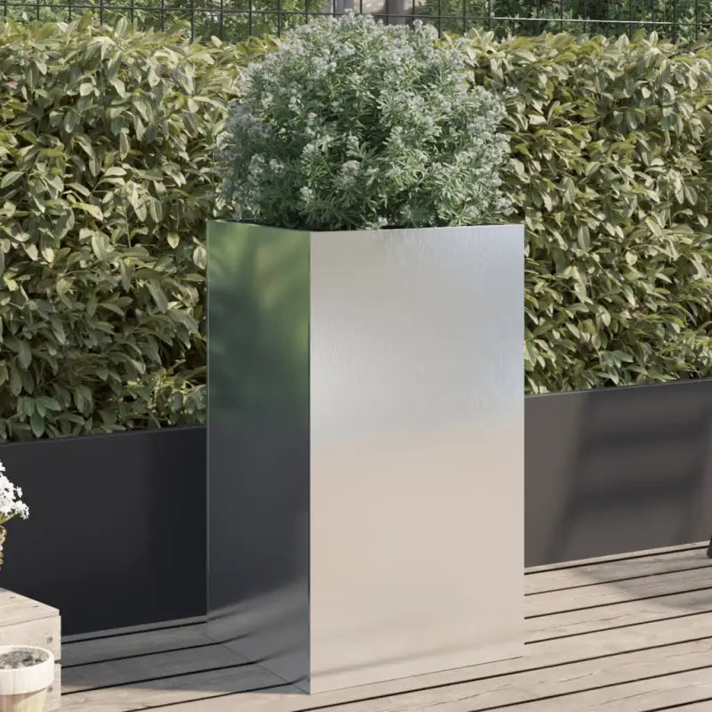 Cortenstalen plantenbakken voor tuin balkon en terras - Roestvrij staal/Lichtgrijs / 42 x 38 x 75 cm / 1 - Bloempotten