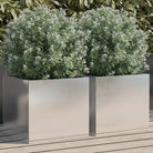 Cortenstalen plantenbakken voor tuin balkon en terras - Roestvrij staal/Lichtgrijs / 32 x 30 x 29 cm / 2 - Bloempotten