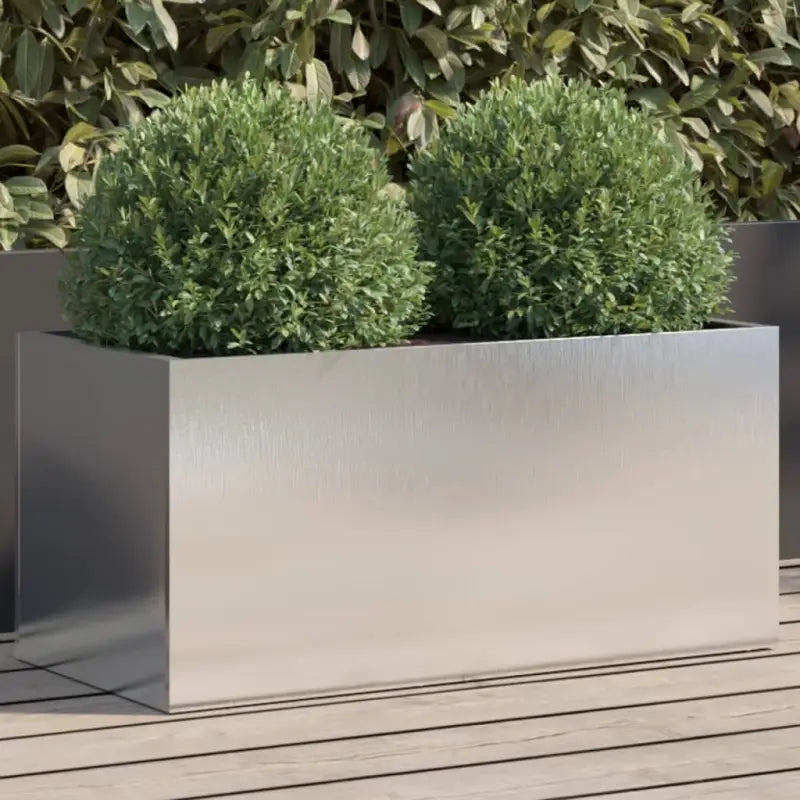 Cortenstalen plantenbakken voor tuin balkon en terras - Roestvrij staal/Lichtgrijs / 62 x 30 x 29 cm / 1 - Bloempotten