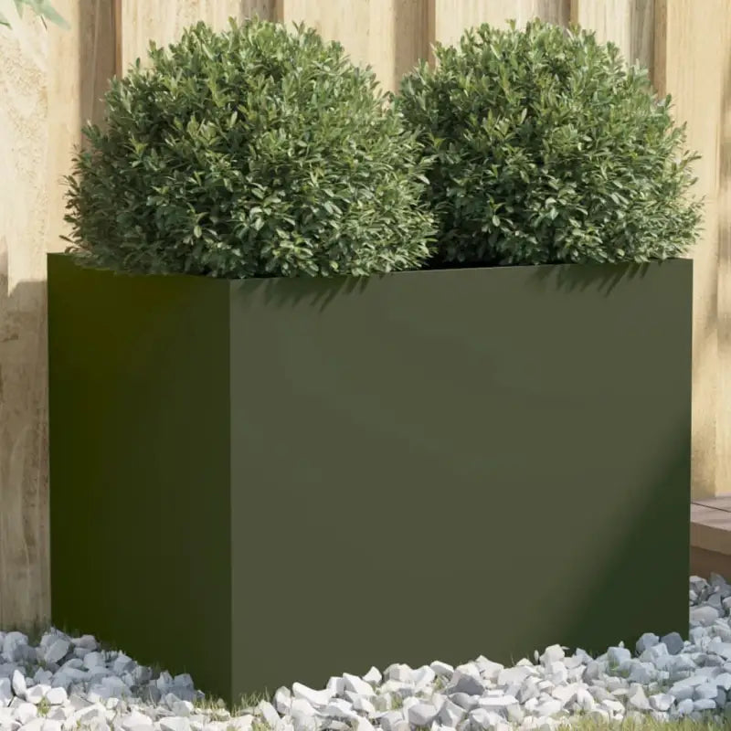 Cortenstalen plantenbakken voor tuin balkon en terras - Staal/Groen / 62 x 47 x 46 cm / 1 - Bloempotten & plantenbakken