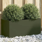 Cortenstalen plantenbakken voor tuin balkon en terras - Staal/Groen / 62 x 30 x 29 cm / 1 - Bloempotten & plantenbakken
