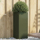 Cortenstalen plantenbakken voor tuin balkon en terras - Staal/Groen / 32 x 29 x 75 cm / 1 - Bloempotten & plantenbakken