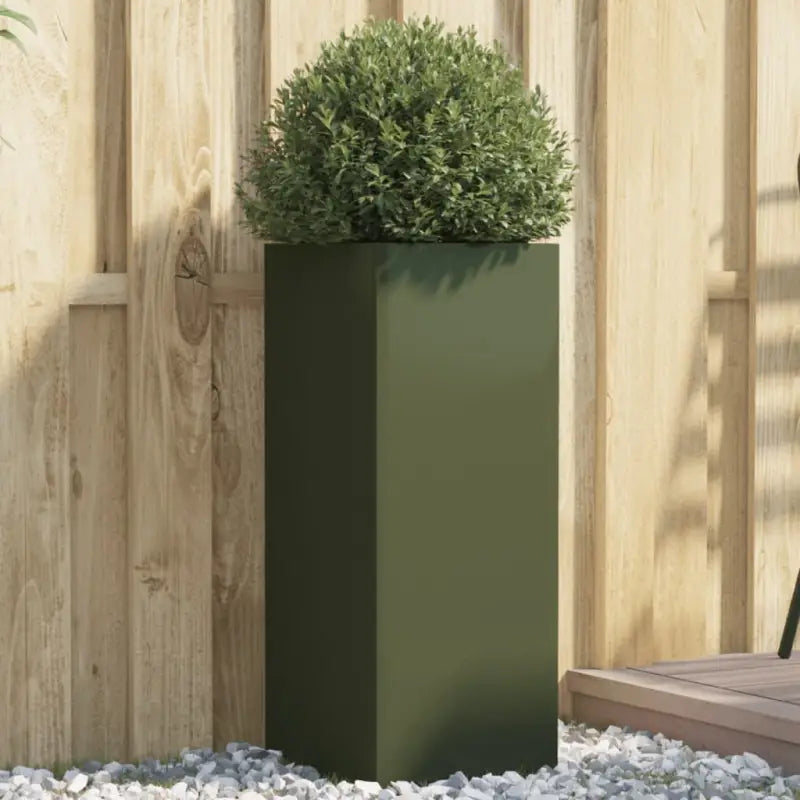 Cortenstalen plantenbakken voor tuin balkon en terras - Staal/Groen / 32 x 29 x 75 cm / 1 - Bloempotten & plantenbakken