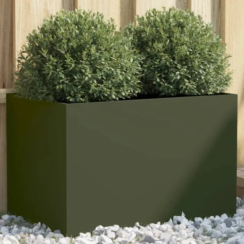 Cortenstalen plantenbakken voor tuin balkon en terras - Staal/Groen / 62 x 40 x 39 cm / 1 - Bloempotten & plantenbakken