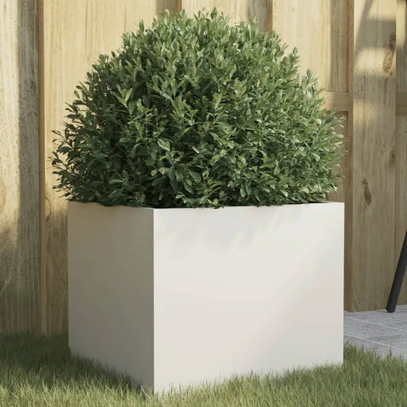 Cortenstalen plantenbakken voor tuin balkon en terras - Staal/Wit / 32 x 30 x 29 cm / 1 - Bloempotten & plantenbakken