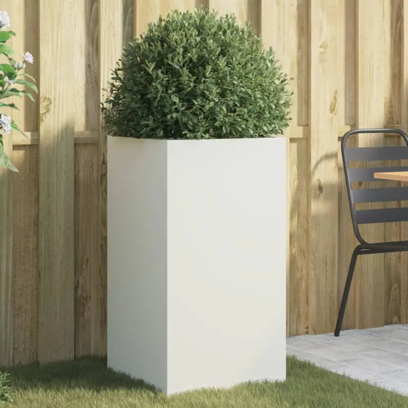 Cortenstalen plantenbakken voor tuin balkon en terras - Staal/Wit / 42 x 38 x 75 cm / 1 - Bloempotten & plantenbakken
