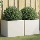 Cortenstalen plantenbakken voor tuin balkon en terras - Staal/Wit / 49 x 47 x 46 cm / 2 - Bloempotten & plantenbakken