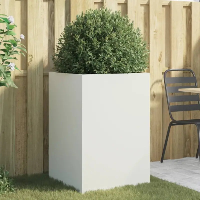 Cortenstalen plantenbakken voor tuin balkon en terras - Staal/Wit / 52 x 48 x 75 cm / 1 - Bloempotten & plantenbakken
