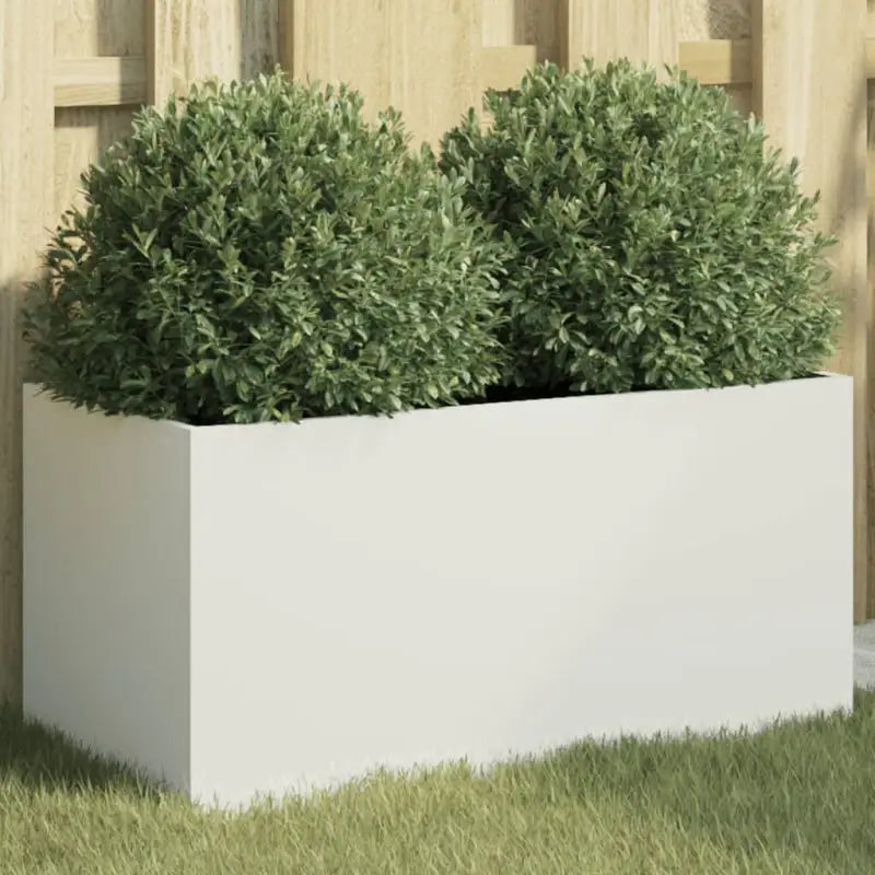 Cortenstalen plantenbakken voor tuin balkon en terras - Staal/Wit / 62 x 30 x 29 cm / 1 - Bloempotten & plantenbakken