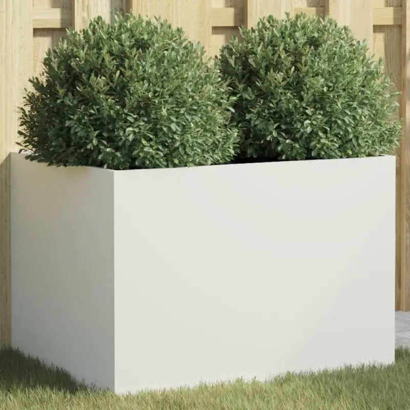 Cortenstalen plantenbakken voor tuin balkon en terras - Staal/Wit / 62 x 47 x 46 cm / 1 - Bloempotten & plantenbakken