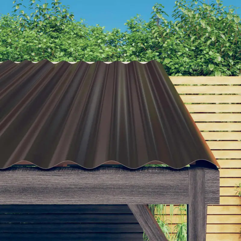 Dakshingles en pannen van gepoedercoat staal voor buitengebruik - Bruin / 100 x 36 cm / 12 - Dakshingles en -pannen