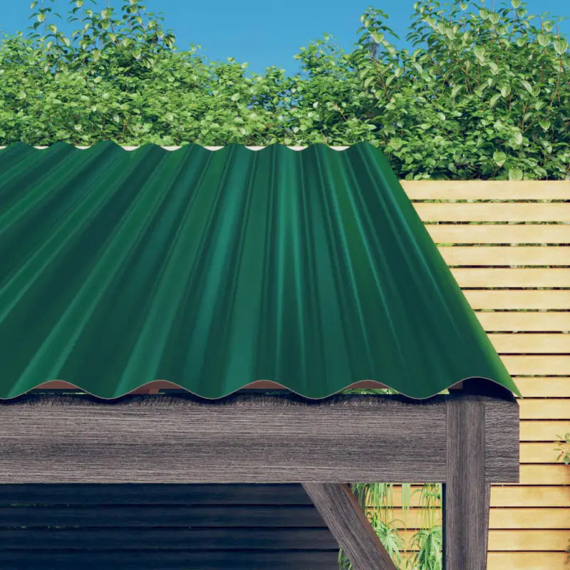 Dakshingles en pannen van gepoedercoat staal voor buitengebruik - Groen / 100 x 36 cm / 12 - Dakshingles en -pannen
