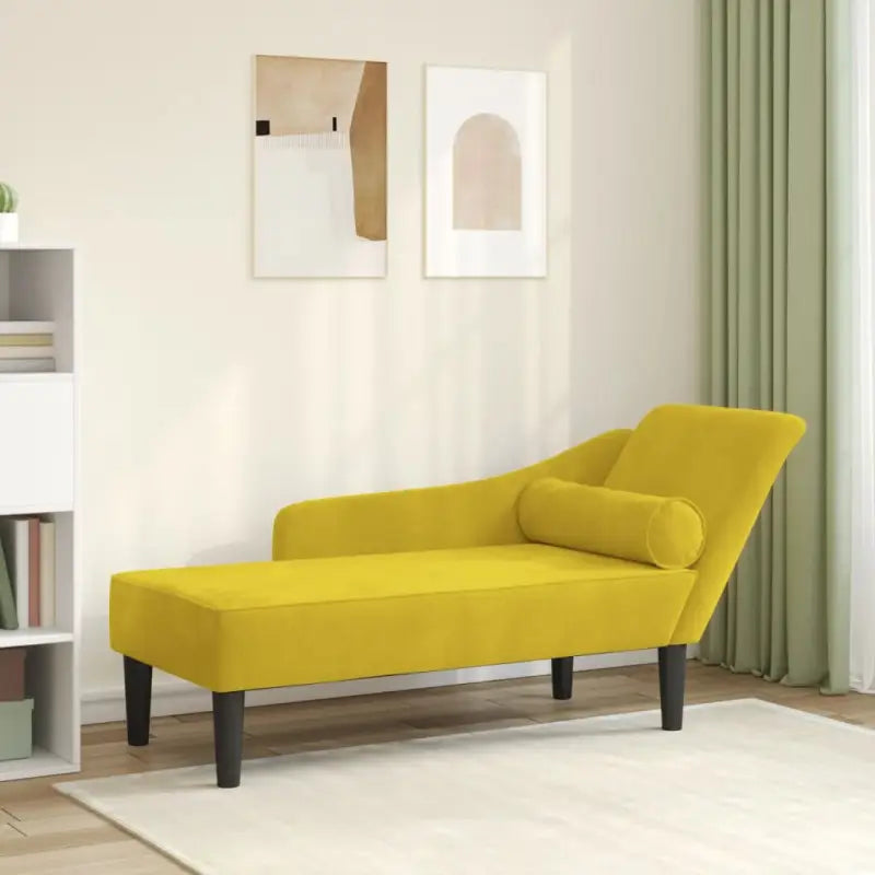 Darkgrijs materiaal chaise longue voor ultiem comfort en ontspanning - Geel / 1 - Chaises longues
