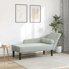 Darkgrijs materiaal chaise longue voor ultiem comfort en ontspanning - Lichtgrijs / 1 - Chaises longues