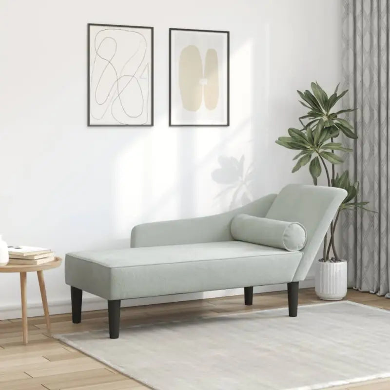 Darkgrijs materiaal chaise longue voor ultiem comfort en ontspanning - Lichtgrijs / 1 - Chaises longues