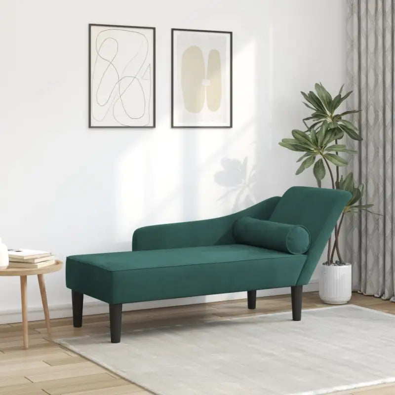 Darkgrijs materiaal chaise longue voor ultiem comfort en ontspanning - Donkergroen / 1 - Chaises longues