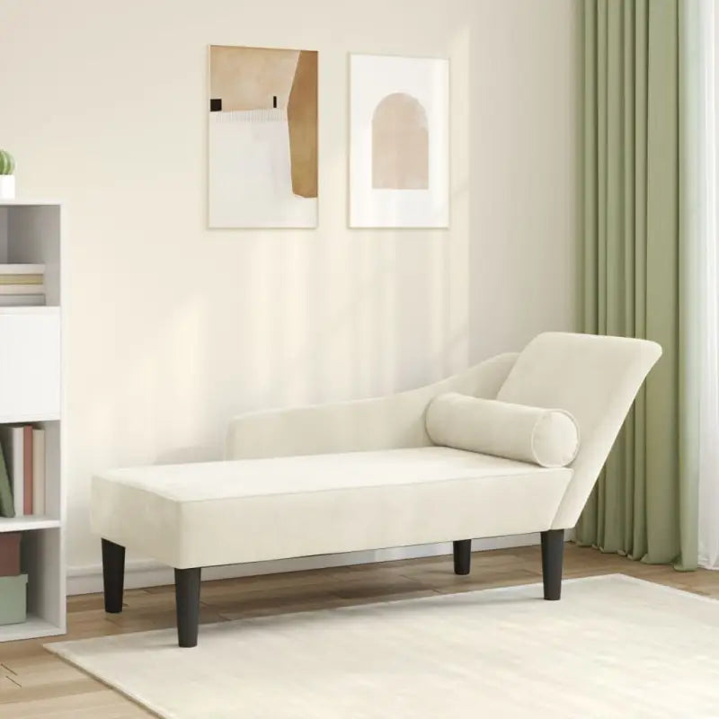 Darkgrijs materiaal chaise longue voor ultiem comfort en ontspanning - Crème / 1 - Chaises longues