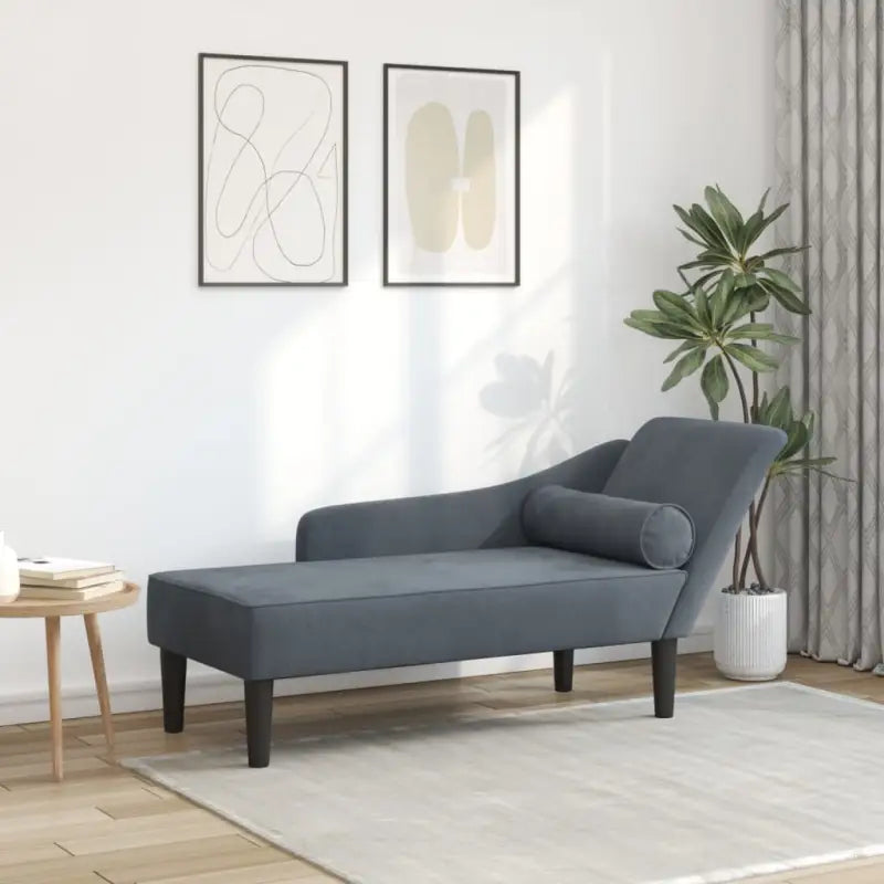 Darkgrijs materiaal chaise longue voor ultiem comfort en ontspanning - Chaises longues