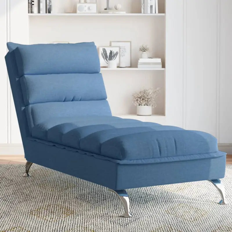 Decoratieve chaise longue met multiplex lattenbodem en duurzame stof - Blauw / 1 / zonder massage - Chaises longues
