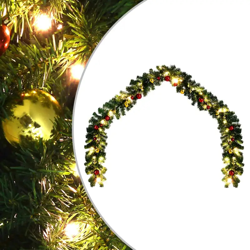 Decoratieve kerstslinger met krachtige LED’s voor feestelijke sfeer - 10 m / 1 / met ballen en LED’s - Decoratie