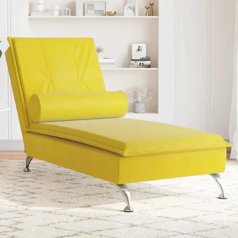 Decoratieve massage chaise longue met multiplex lattenbodem en fluweel gevoel - Geel / 1 - Chaises longues