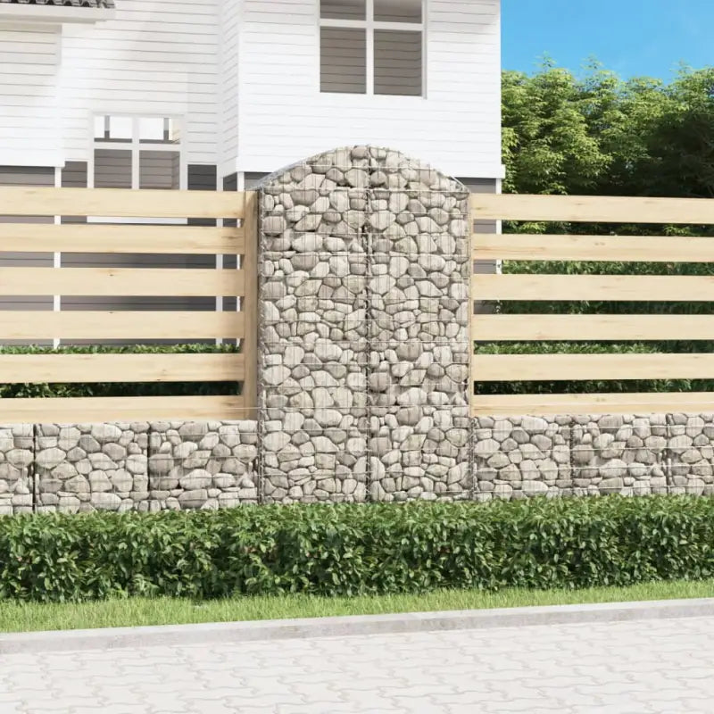 Decoratieve tuinbarrière van gegalvaniseerd ijzer met versterkte schanskorfhaken - 100 x 50 x 180/200 cm / 1