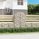 Decoratieve tuinbarrière van gegalvaniseerd ijzer met versterkte schanskorfhaken - 100 x 50 x 140/160 cm / 1